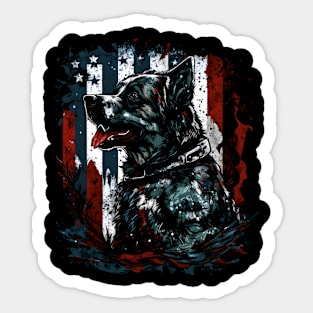 Patriotic Dog Design Sticker